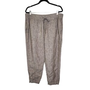 Athleta Retreat Linen Ankle Pants in Pyrite Size XL